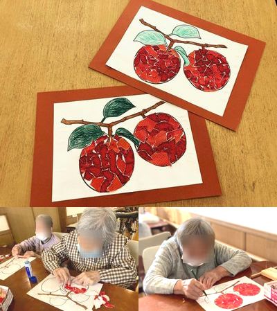 りんご貼り絵
